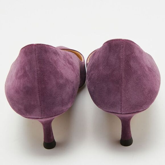 Sergio Rossi Purple Suede Pointed Toe Pumps Size 38 - Picture 5 of 7